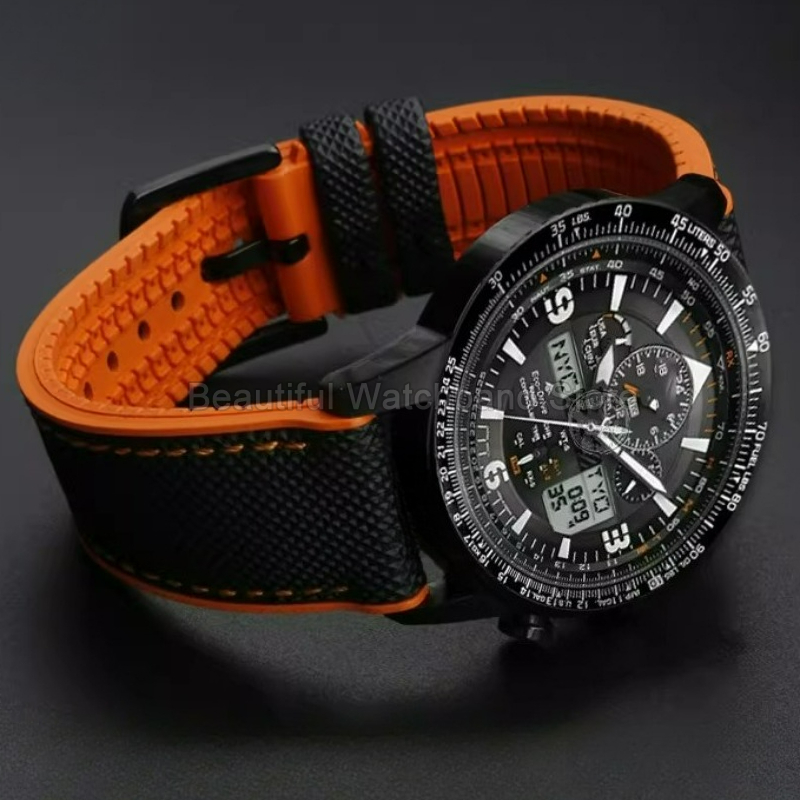 Citizen Watch Promaster - 남성용 불소고무 실리콘 시계 스트랩 플랫