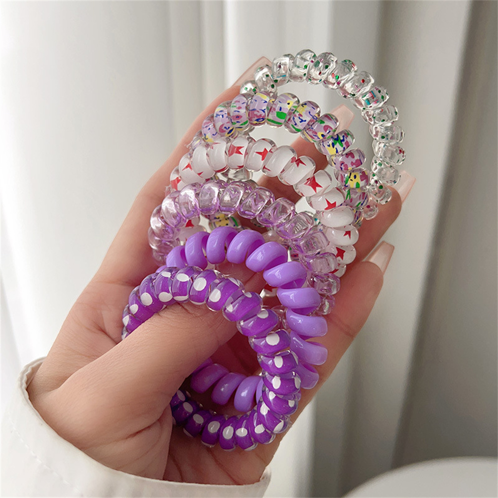 6pcs 달콤하고 귀여운 다채로운 나선형 헤어 타이 수 - Silicone Band Women 리뷰 및 가격
