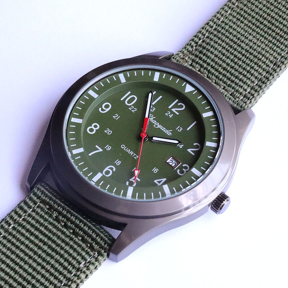 럭셔리 남성용 쿼츠 시계 스포츠 캐주얼 군대 디자인 나 - Canvas Strap Watch 리뷰 및 가격